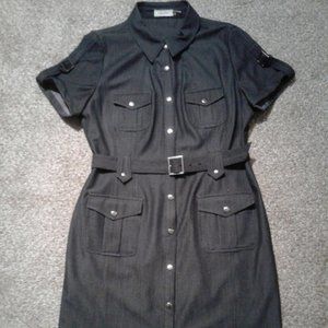 Calvin Klein Black Denim Look Shirtdress